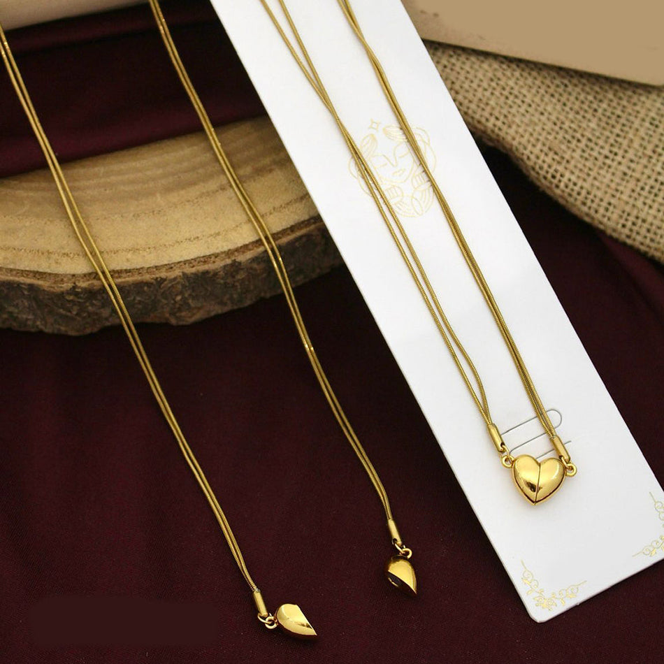 Heart Shape Necklace in Gold Plated | Bridal Jewellery India