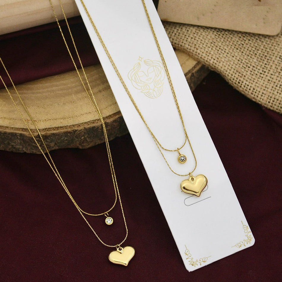 Heart Necklace in Gold Plated for Occasion | Bridal Jewellery India