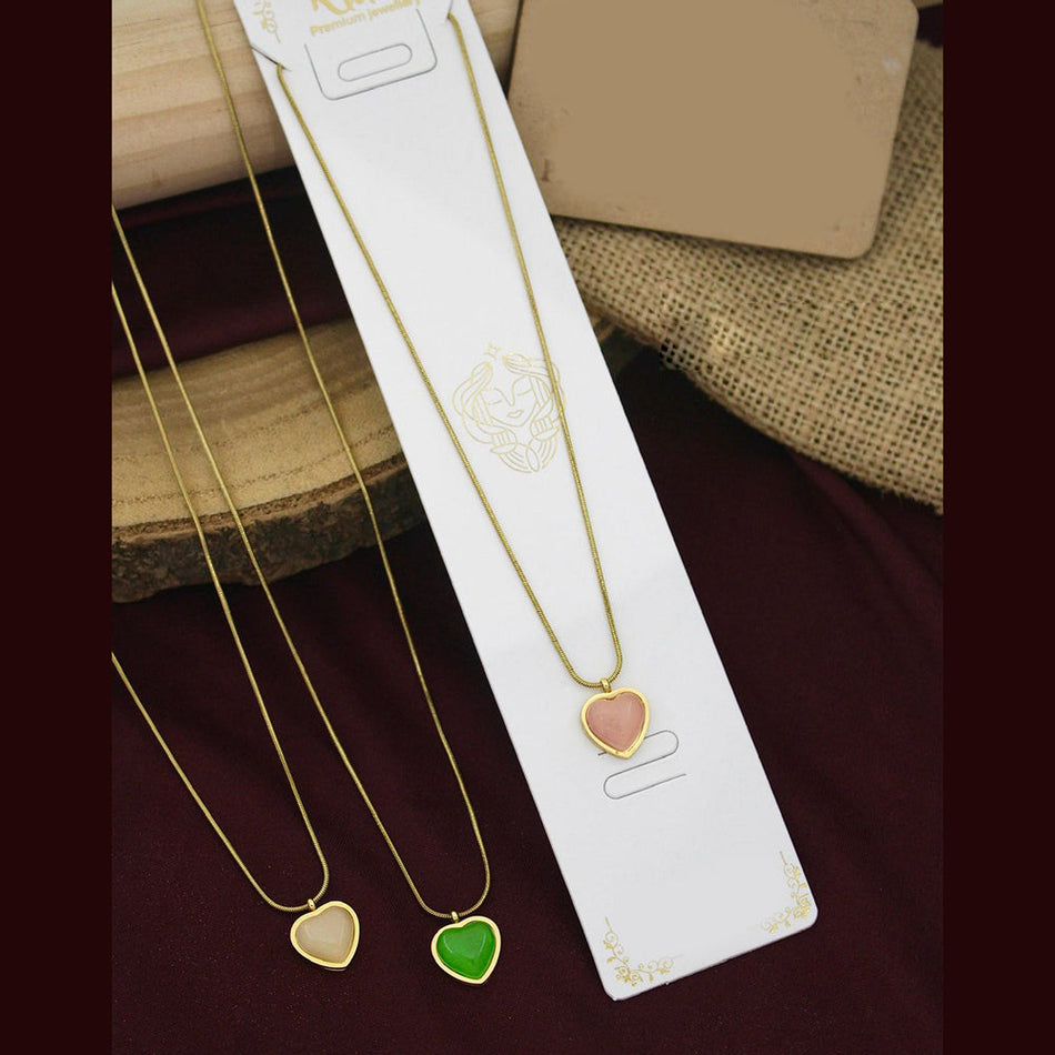 Heart Shape Necklace in Gold Tone | Bridal Jewellery India