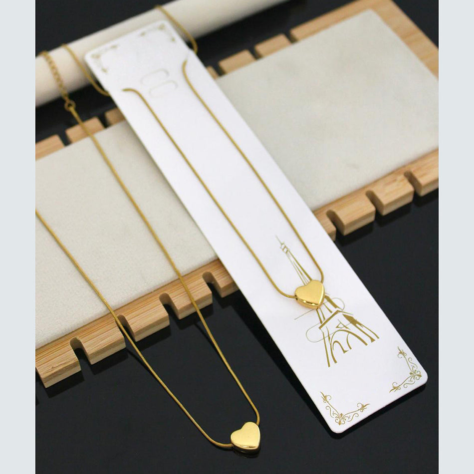 Heart Shape Necklace in Gold Plated with Heart Detail | Bridal Jewellery India