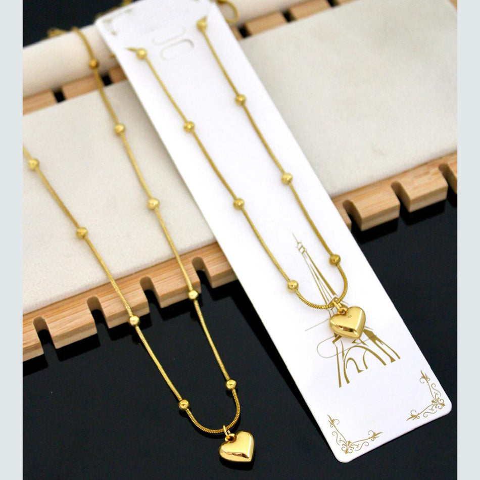 Heart Necklace in Rose Gold Plated | Bridal Jewellery India