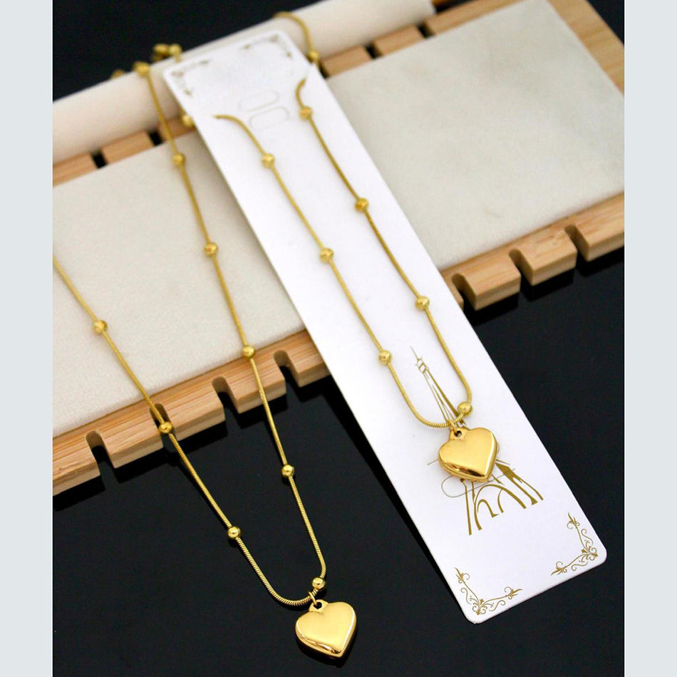 Heart Chain Necklace in Sterling Silver | Bridal Jewellery India