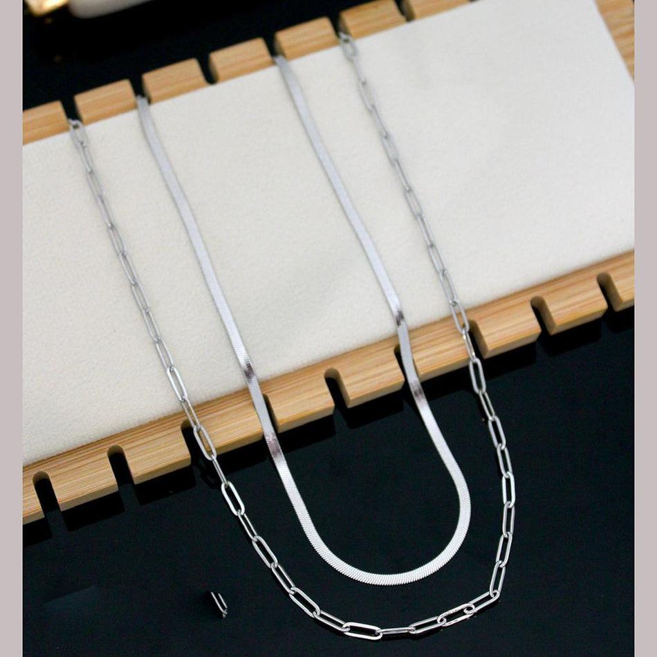 Minimalist Chain Set in Stainless Steel | Bridal Jewellery India