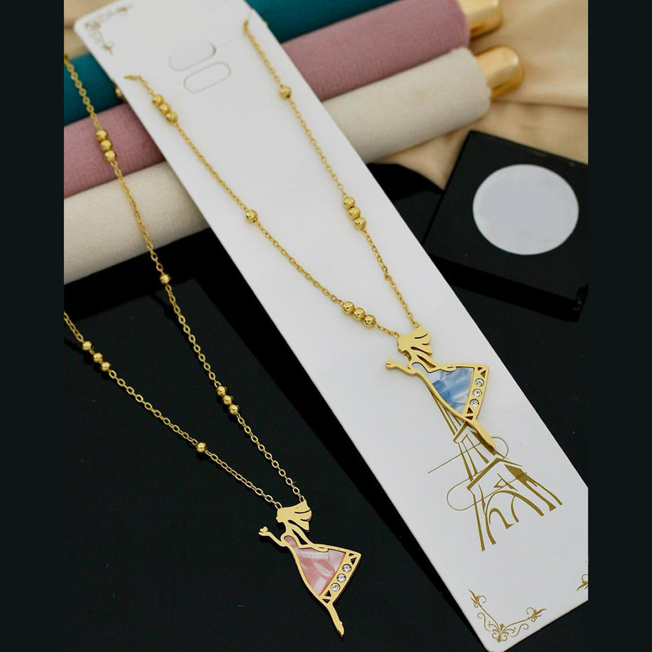 Austrian Stone Necklace in Gold Tone for Occasion | Bridal Jewellery India
