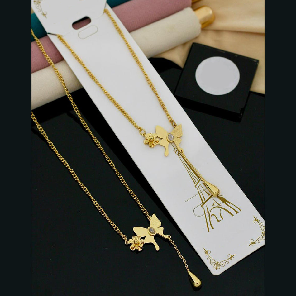 Crystal Stone Necklace in Gold Tone | Bridal Jewellery India