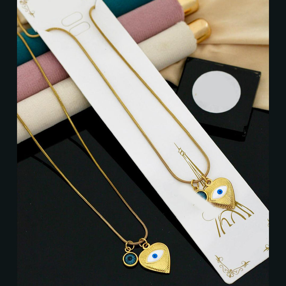 Protection Evil Eye Necklace in Oxidised Silver | Bridal Jewellery India