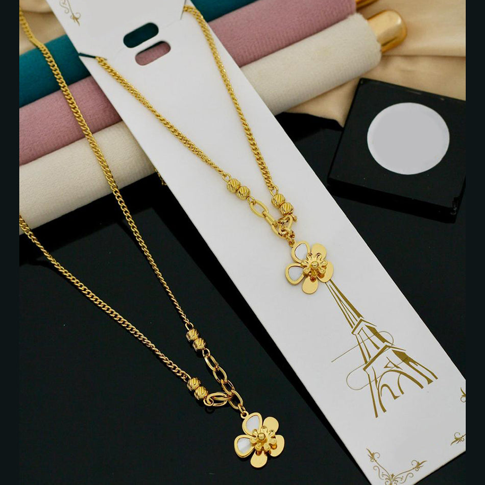 Fancy Clover Necklace in Gold Tone | Bridal Jewellery India