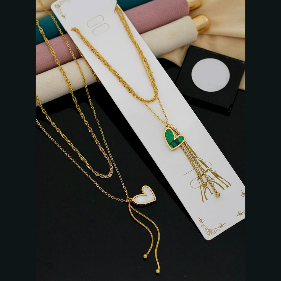Heart Shaped Necklace in 18K Gold Plated | Bridal Jewellery India