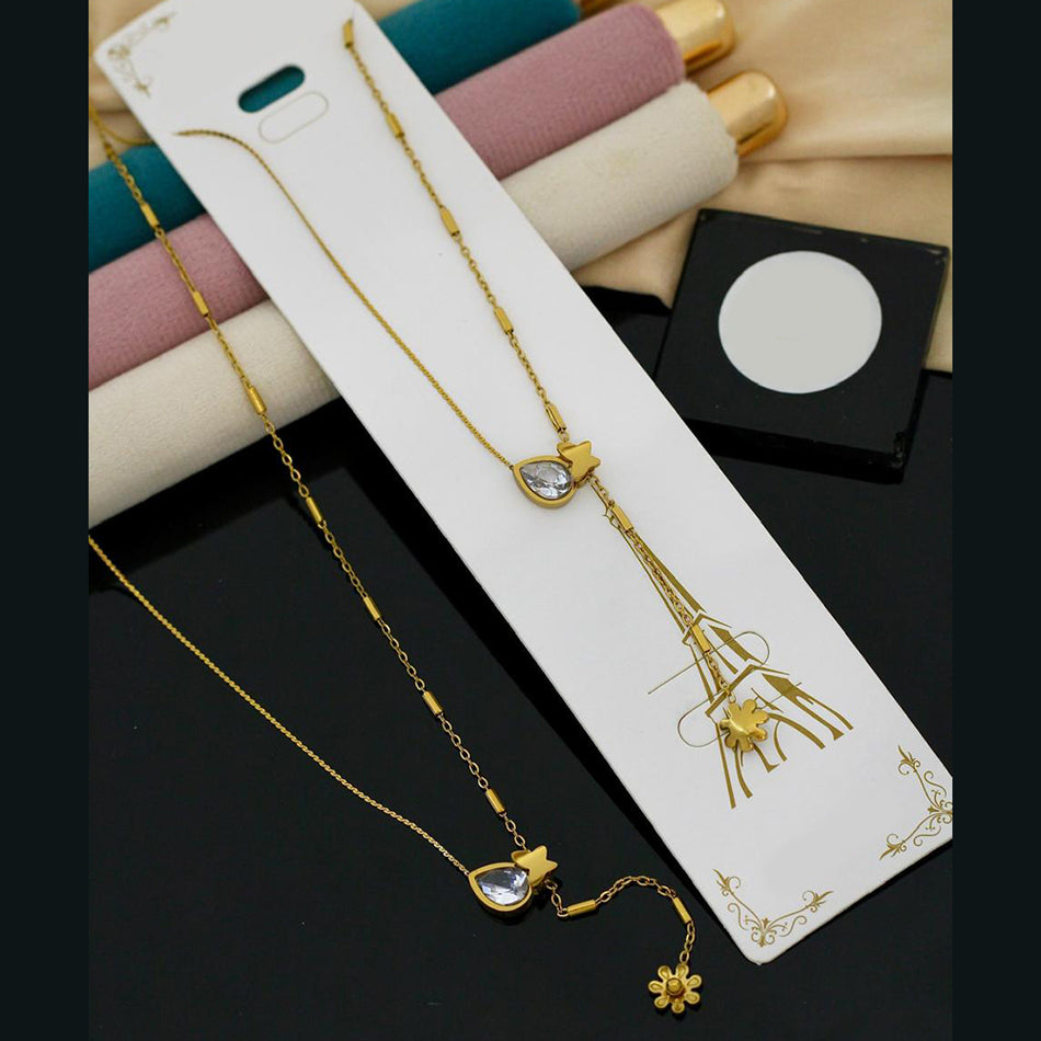 Rose Gold Plated Beaded Necklace Set | Bridal Jewellery India