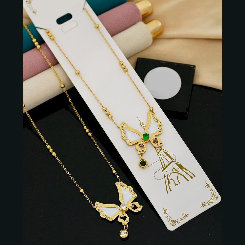 Crystal Stone Necklace in Oxidised Silver | Bridal Jewellery India