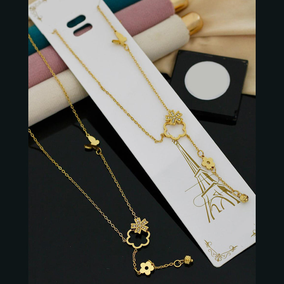 Klitz 18K Gold Plated Chain Necklace for Everyday Wear | Bridal Jewellery India