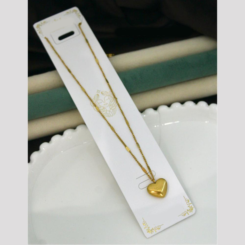 Heart Shape Necklace in Rose Gold Plated | Bridal Jewellery India
