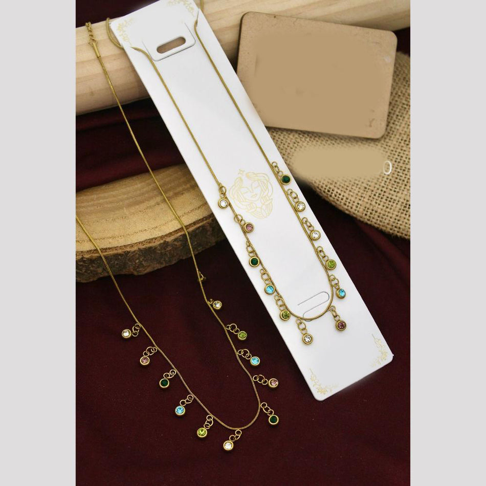 Rose Gold Plated Crystal Stone Necklace Set | Bridal Jewellery India