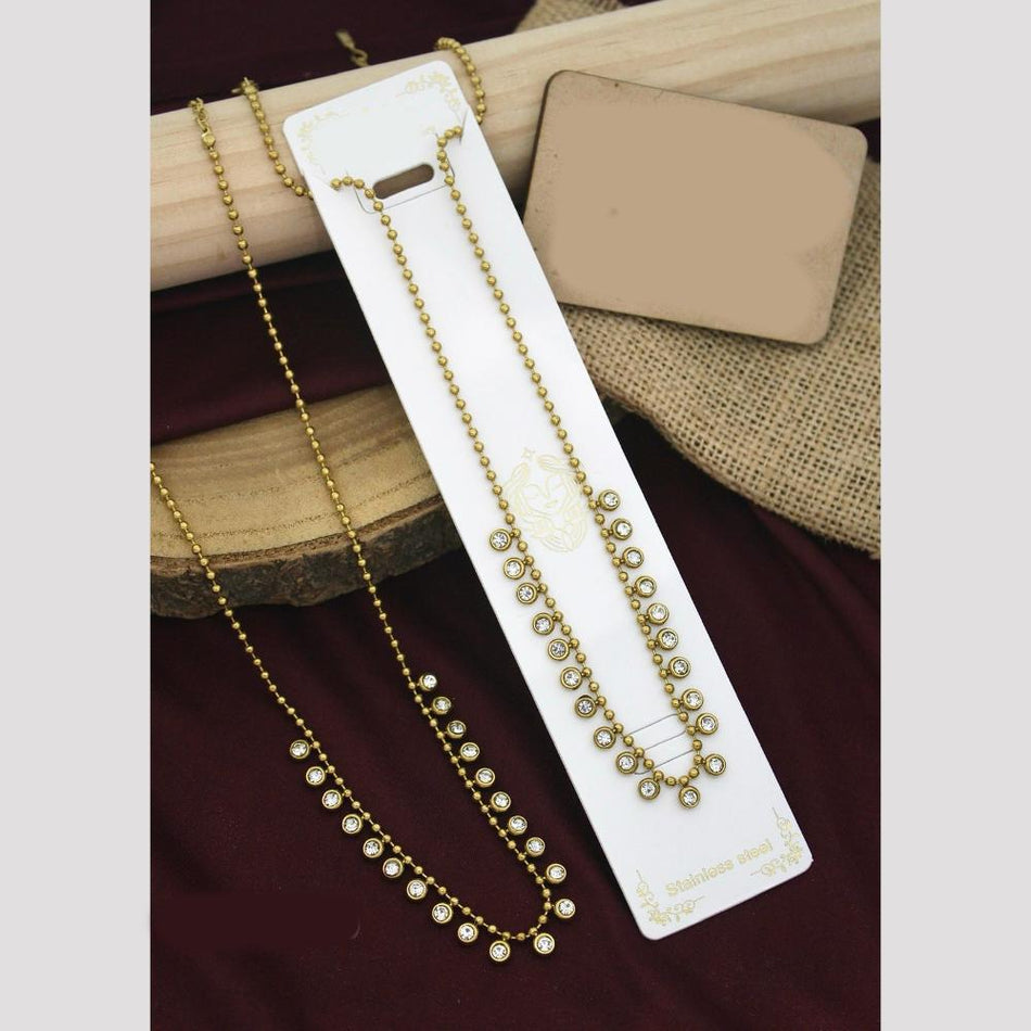 Crystal Stone Necklace in Premium Gold Plated | Bridal Jewellery India