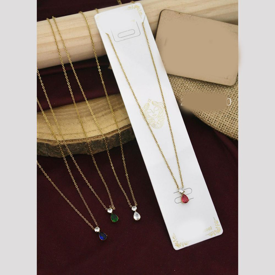 Rose Gold Plated Crystal Stone Necklace Set | Bridal Jewellery India