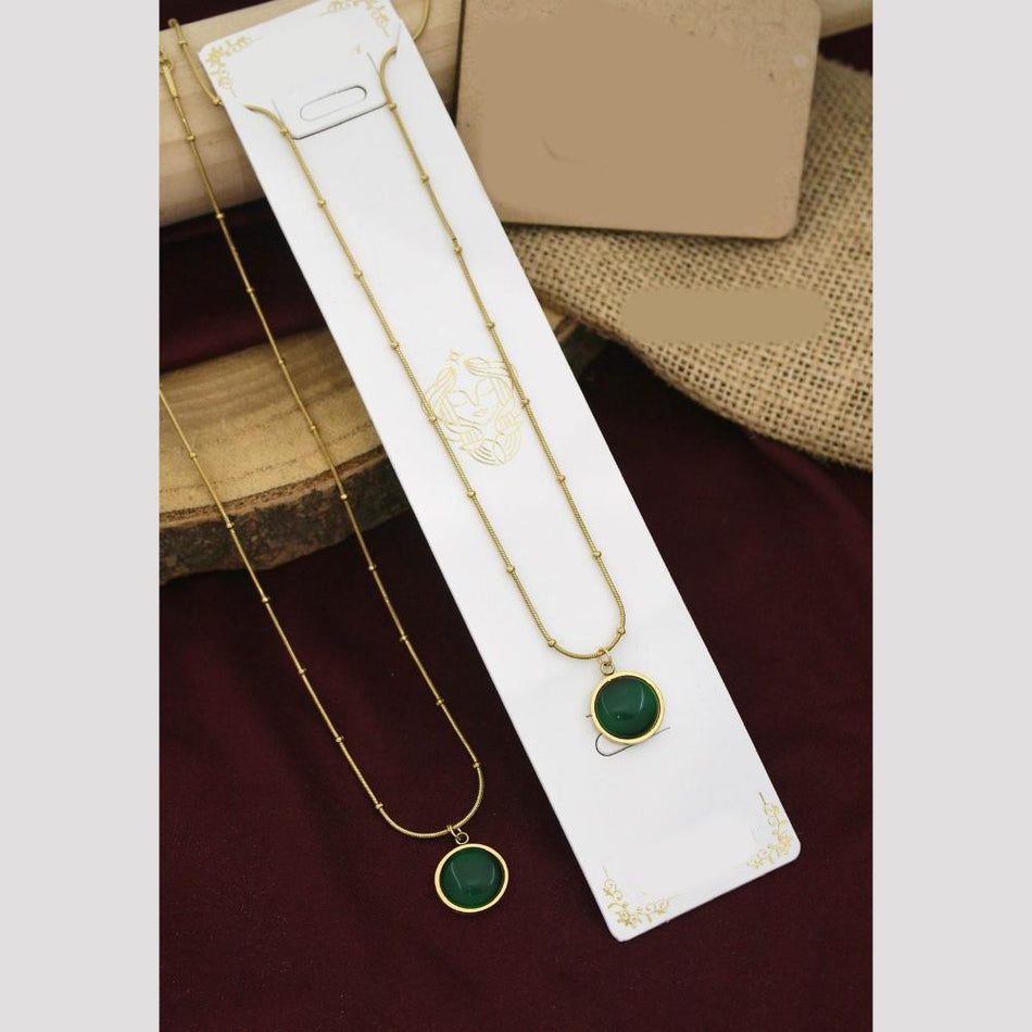 Pota Stone Necklace in Oxidised Silver | Bridal Jewellery India