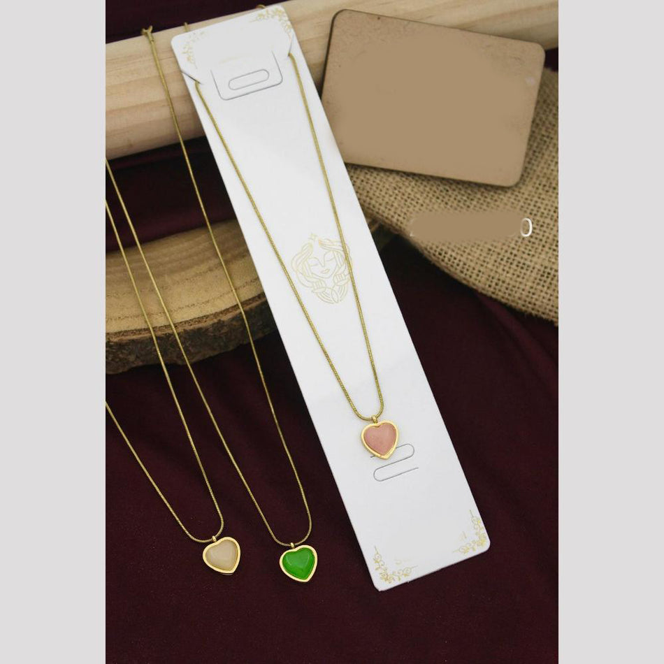 Heart Shape Necklace in Gold Tone | Bridal Jewellery India