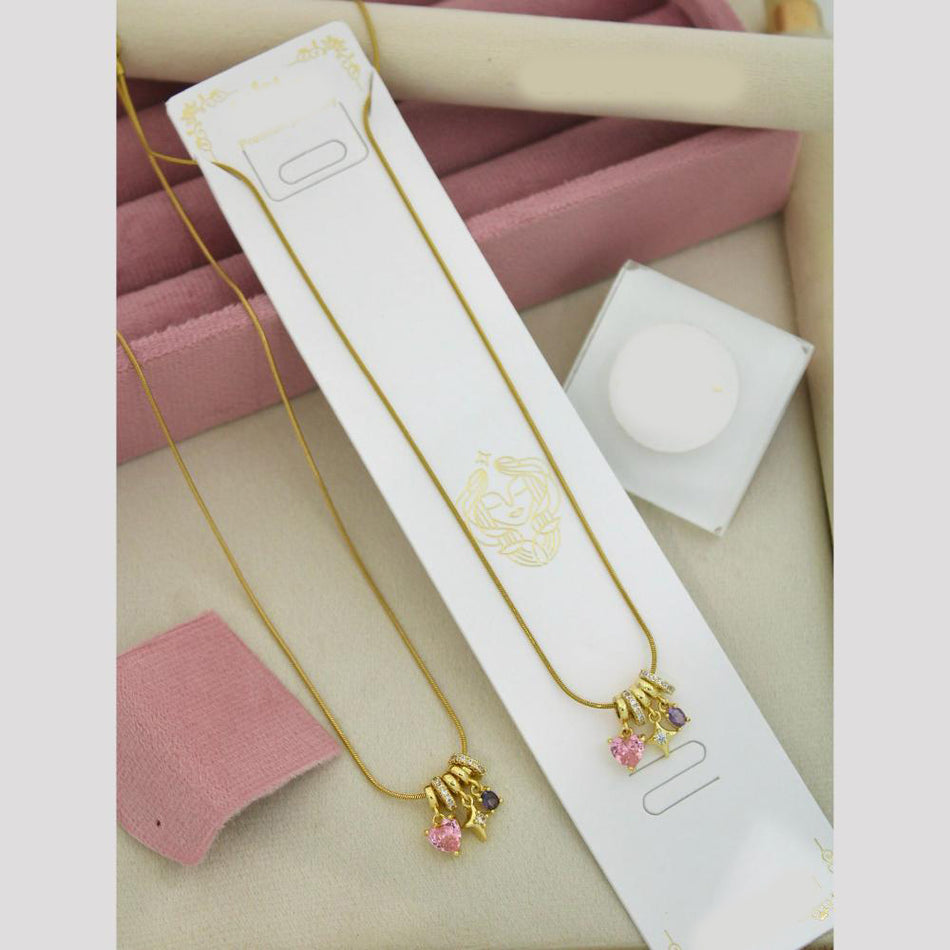 Crystal Stone Necklace in Gold Tone | Bridal Jewellery India