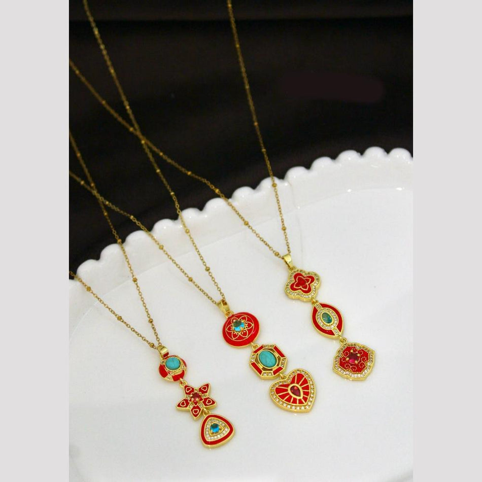 Crystal Stone Necklace in Oxidised Silver for Occasion | Bridal Jewellery India