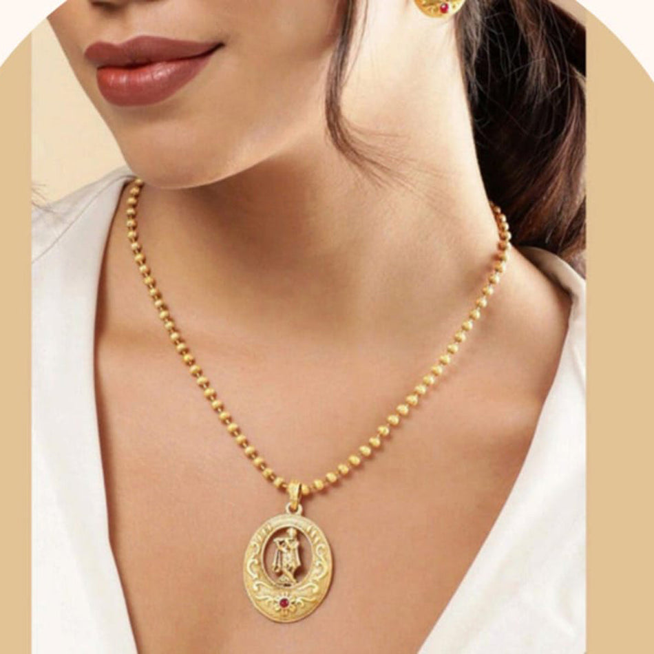 Pota Stone Necklace in Gold Tone | Bridal Jewellery India