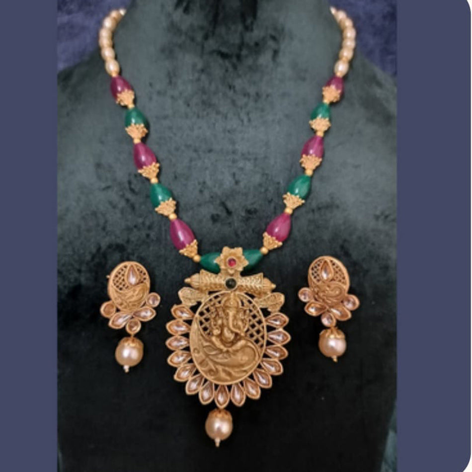 Kundan Necklace in Silver with Pearl | Bridal Jewellery India
