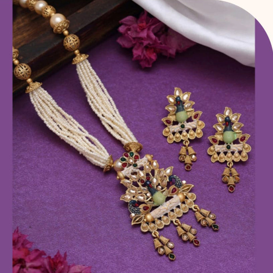 Kundan Pota Necklace in Gold Plated for Bridal | Bridal Jewellery India