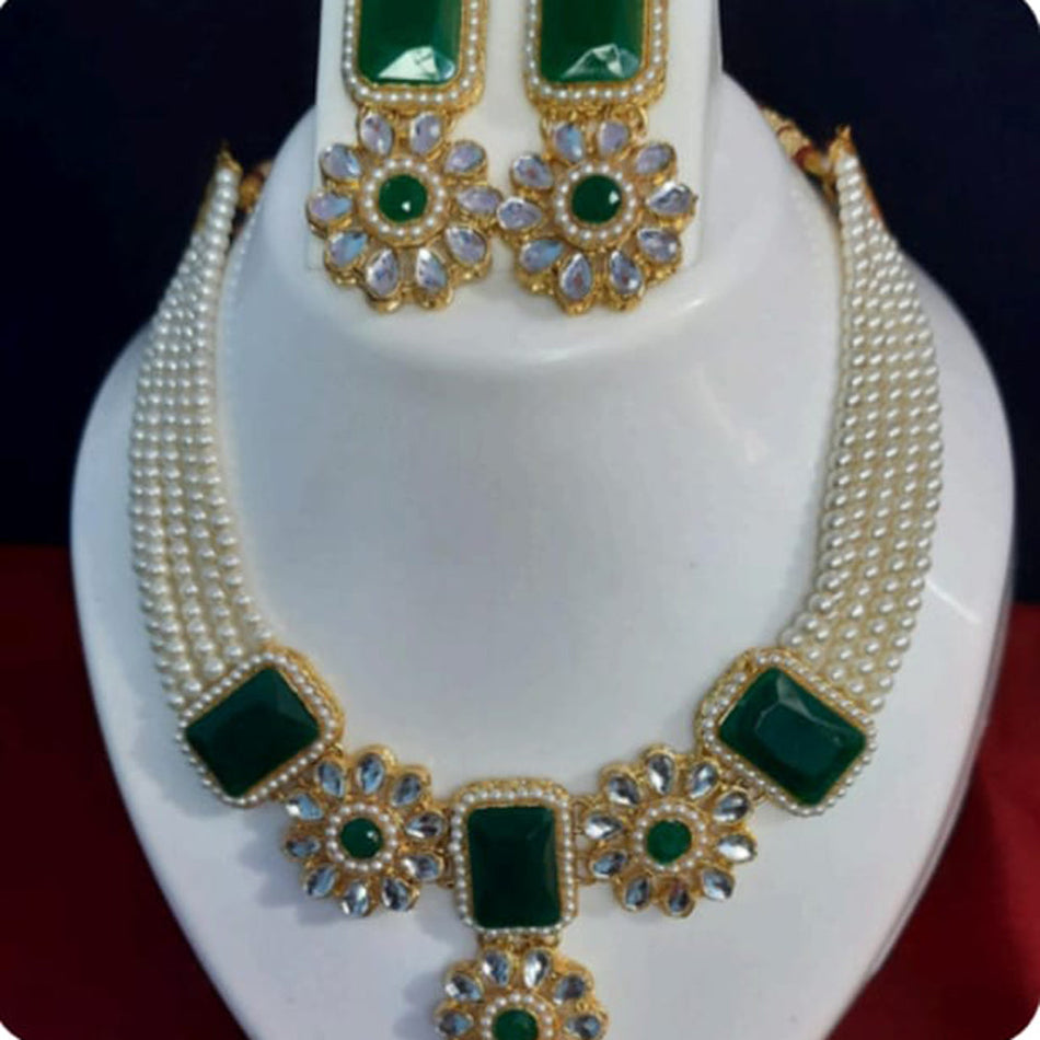 Kundan Necklace in Rose Gold Plated for Bridal | Bridal Jewellery India
