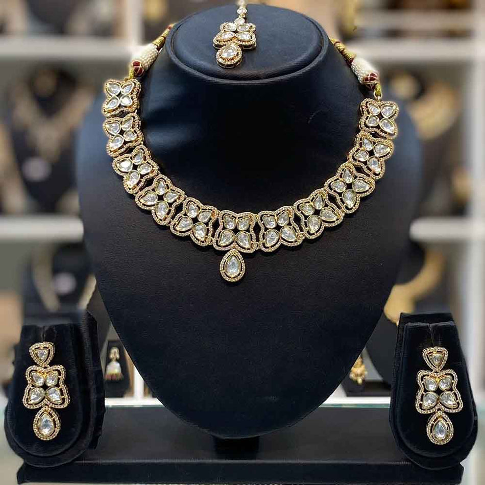 Kundan Necklace in Gold Plated | Bridal Jewellery India
