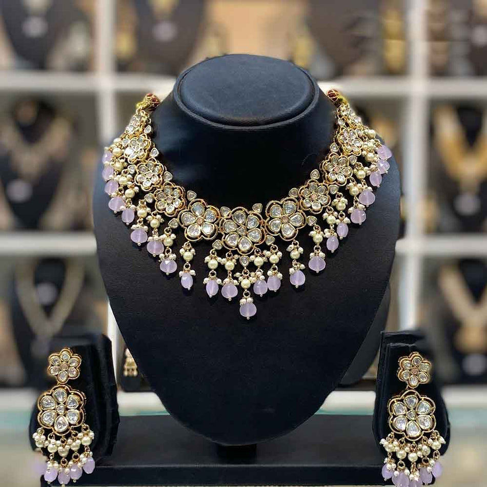 Kundan Necklace in Gold Plated Silver | Bridal Jewellery India