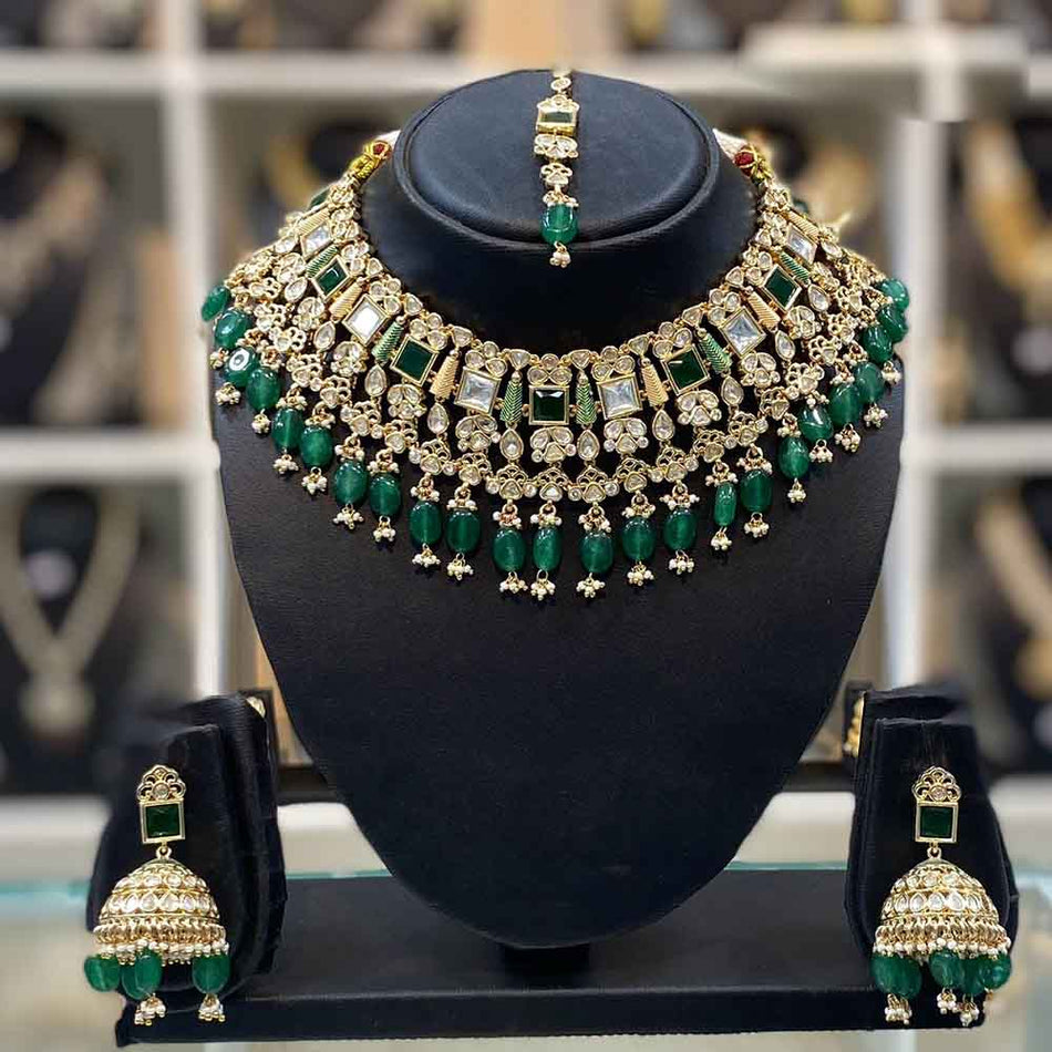 Kundan Necklace in Sterling Silver | Bridal Jewellery India