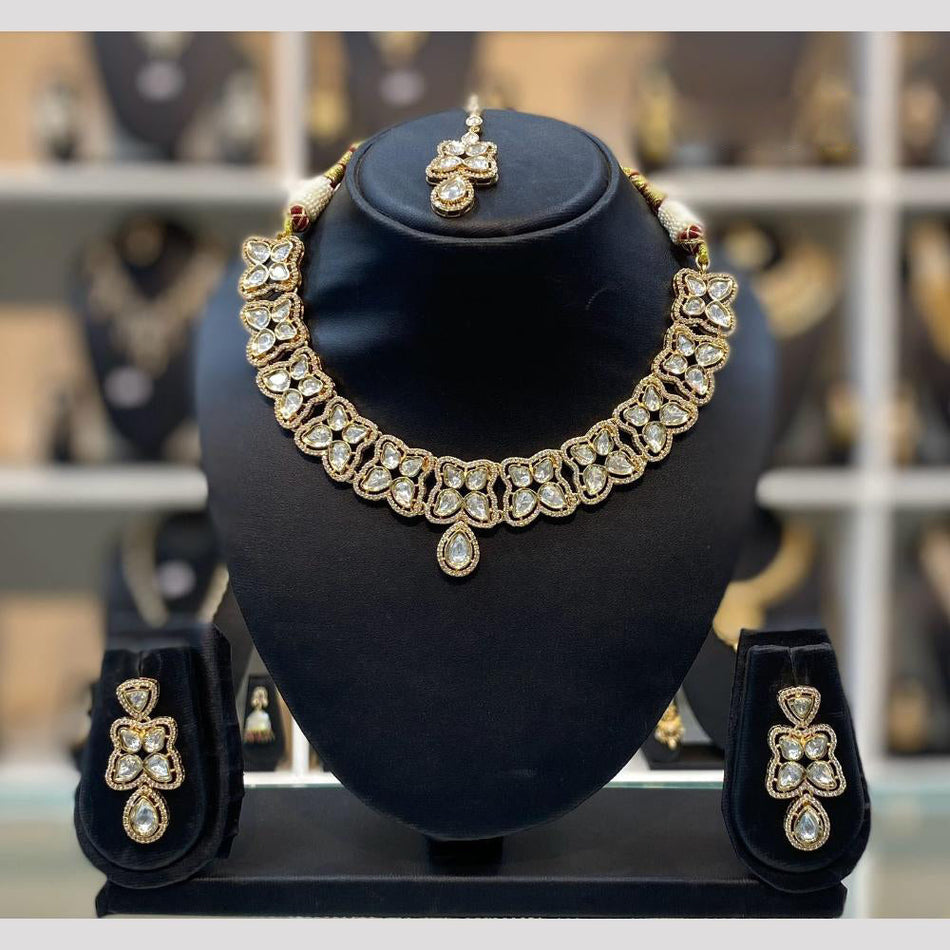 Kundan Choker Necklace in 18K Gold Plated | Bridal Jewellery India