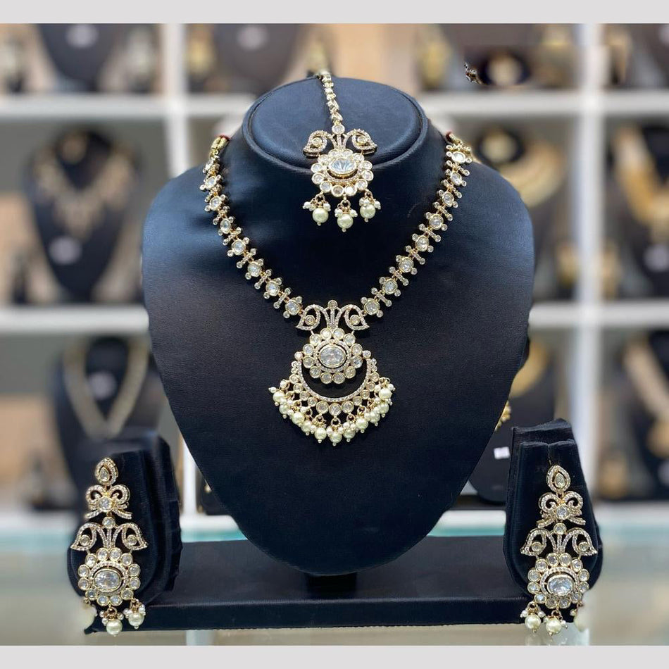 Kundan Necklace in  Gold Plated | Bridal Jewellery India