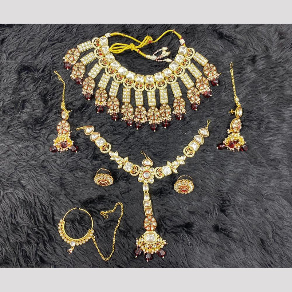 Kundan Beads in Oxidised Silver for Bridal Wear | Bridal Jewellery India