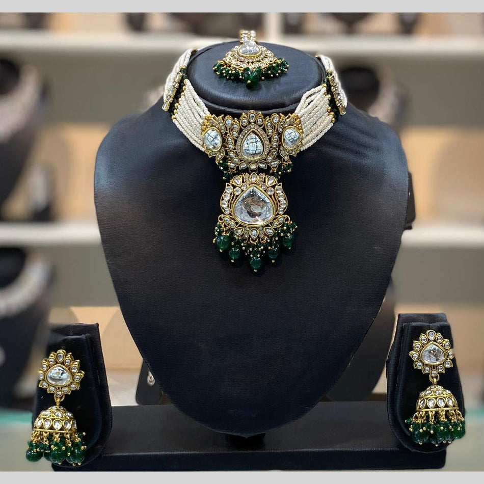 Kundan Choker Necklace in Gold Tone | Bridal Jewellery India