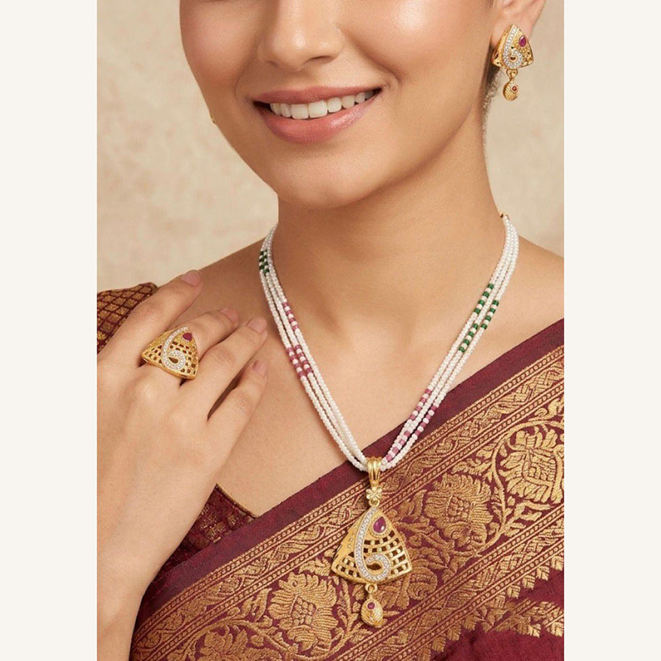 Pota Pearl Necklace in Gold Tone | Bridal Jewellery India