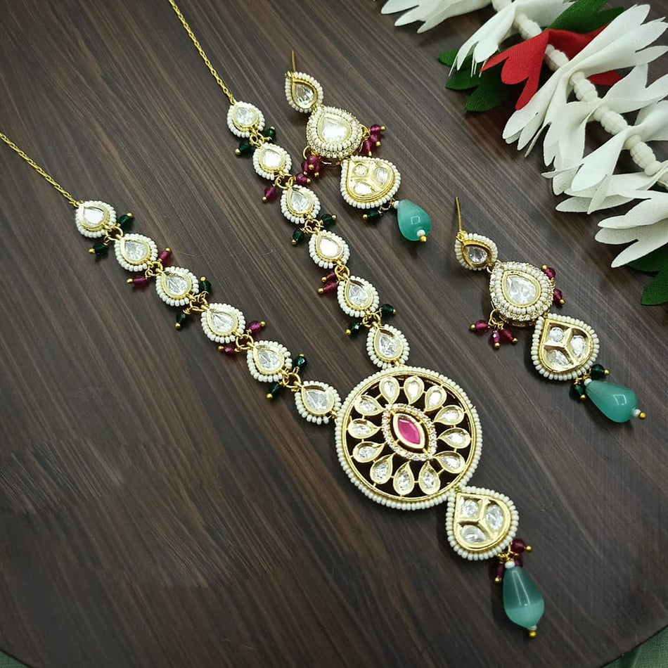 Kundan Necklace in Gold Tone | Bridal Jewellery India