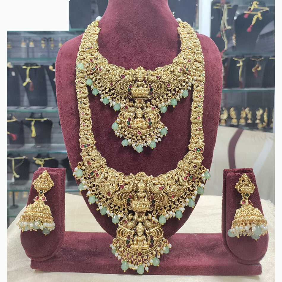 Divine Beauty  Gold Plated Temple Necklace | Bridal Jewellery India