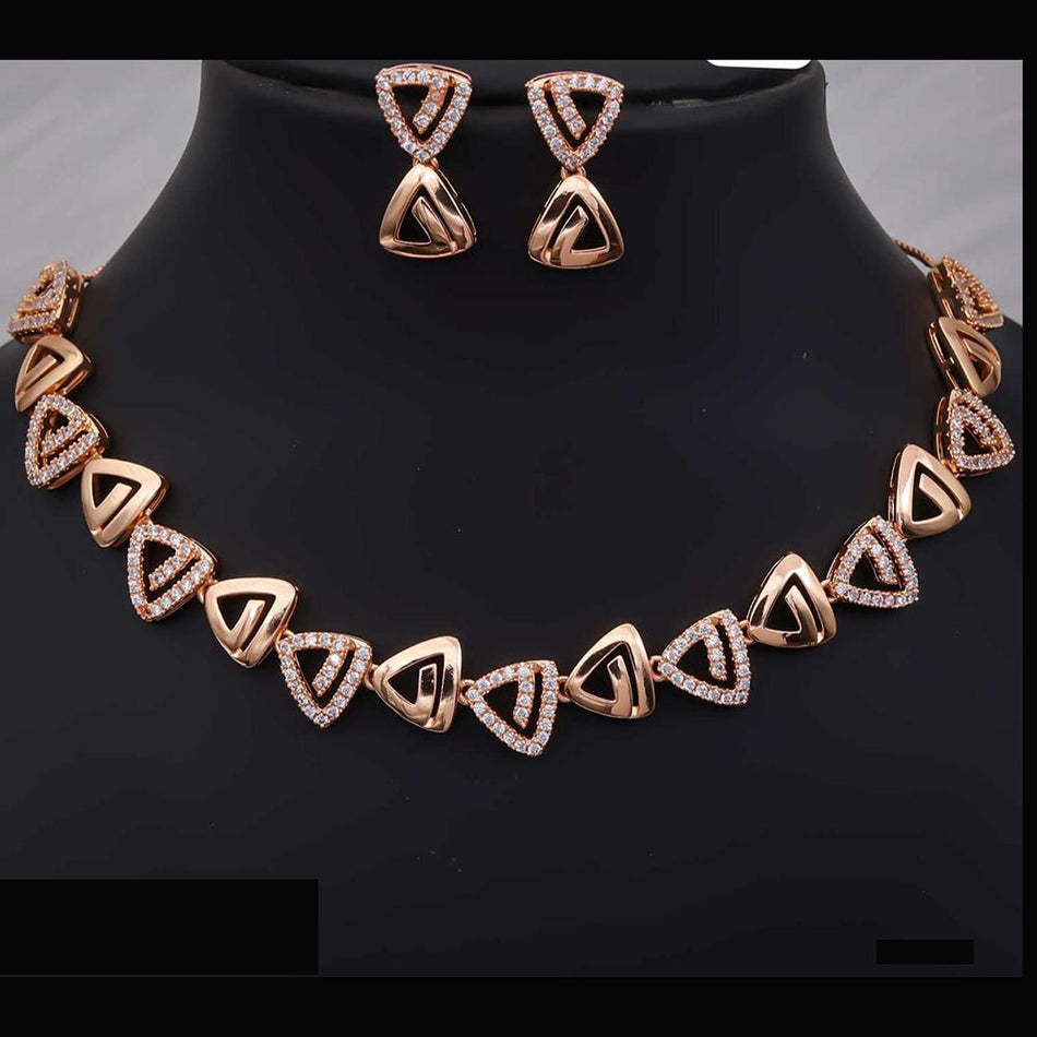 Royal Austrian Stone Necklace in Gold Tone for Parties | Bridal Jewellery India