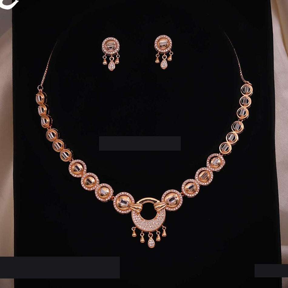 Dazzling Austrian Stone Necklace in Sterling Silver | Bridal Jewellery India