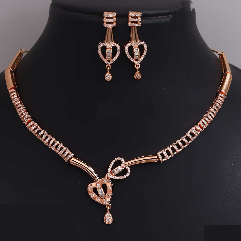Mid Night Glow  Gold Plated Necklace Set | Bridal Jewellery India