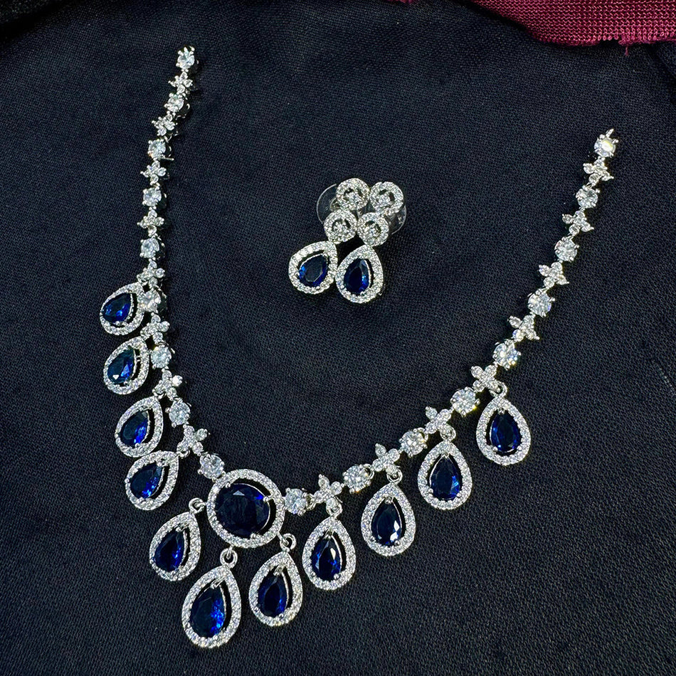Garnet Bead Necklace in Sterling Silver | Bridal Jewellery India