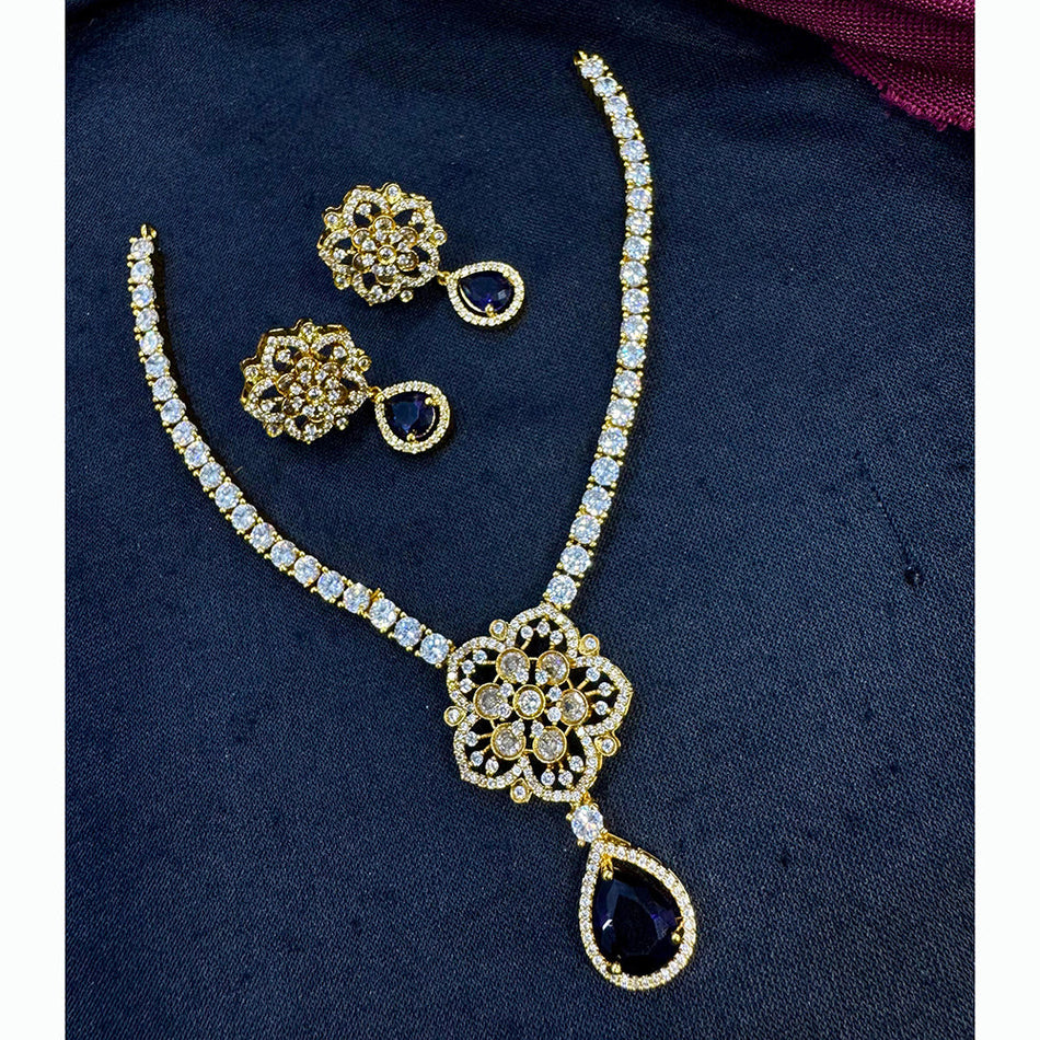 Garnet Necklace in Sterling Silver | Bridal Jewellery India