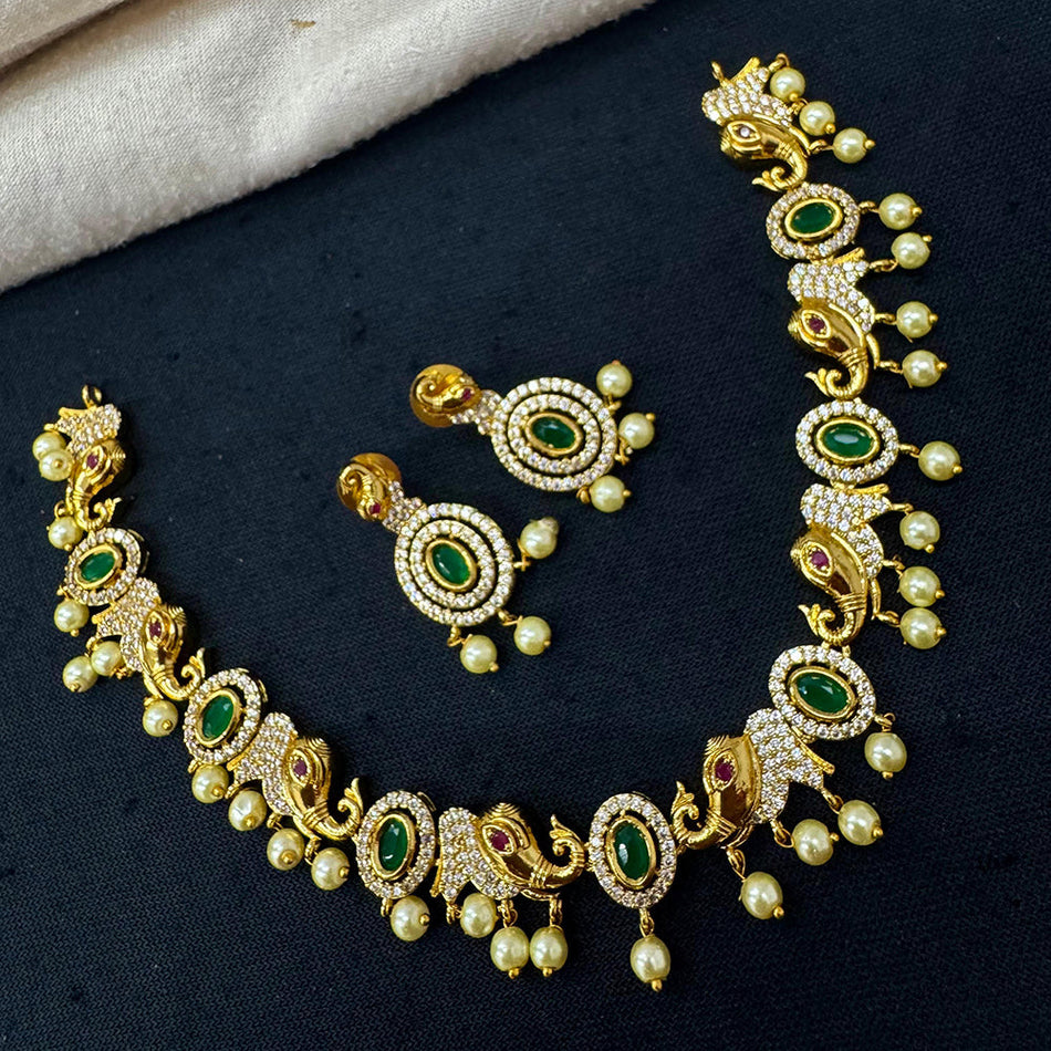 Ethnic Charm Necklace in Gold Tone | Bridal Jewellery India