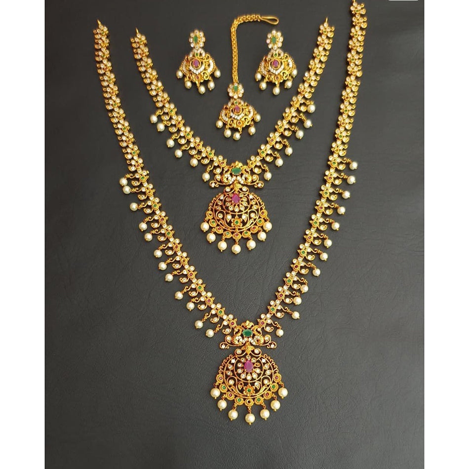 Pearls   Pota Necklace in Rose Gold Plated | Bridal Jewellery India