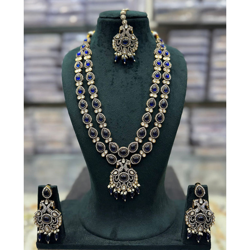 Pearl Long Necklace in Gold Tone | Bridal Jewellery India