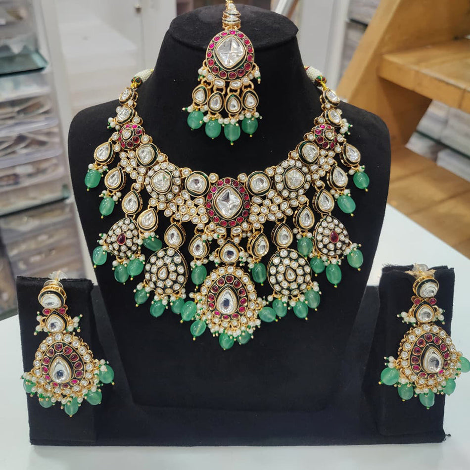 Kundan Necklace in Sterling Silver | Bridal Jewellery India