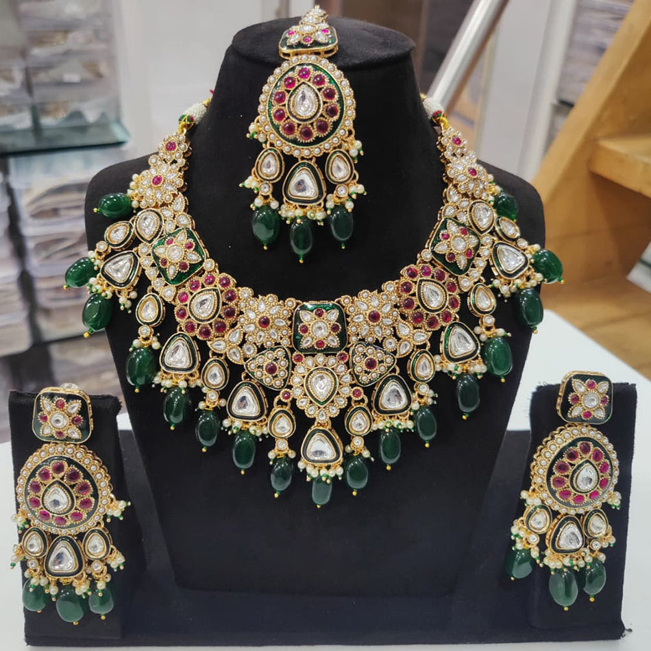 Kundan Necklace in Sterling Silver | Bridal Jewellery India