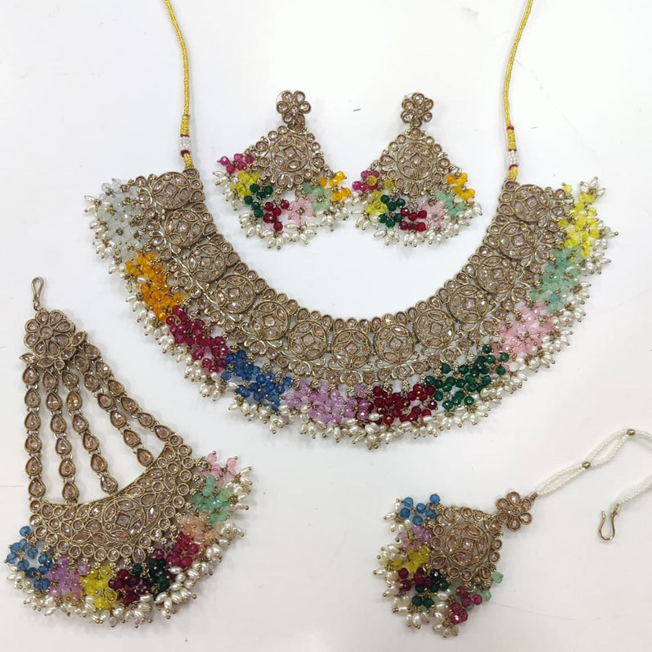 Pearl Drop Earrings in Oxidised Silver | Bridal Jewellery India
