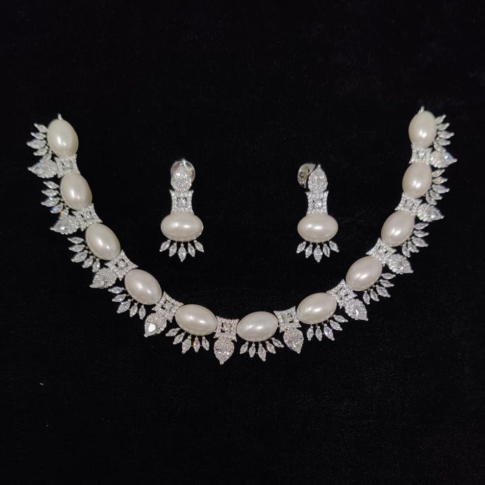 Royal Austrian Stone Pearl Necklace | Bridal Jewellery India