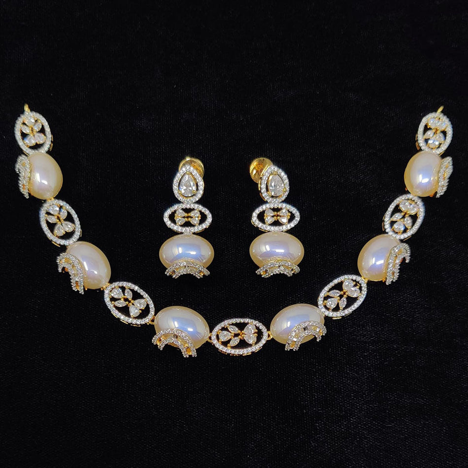 Royal Austrian Stone Pearl Necklace | Bridal Jewellery India